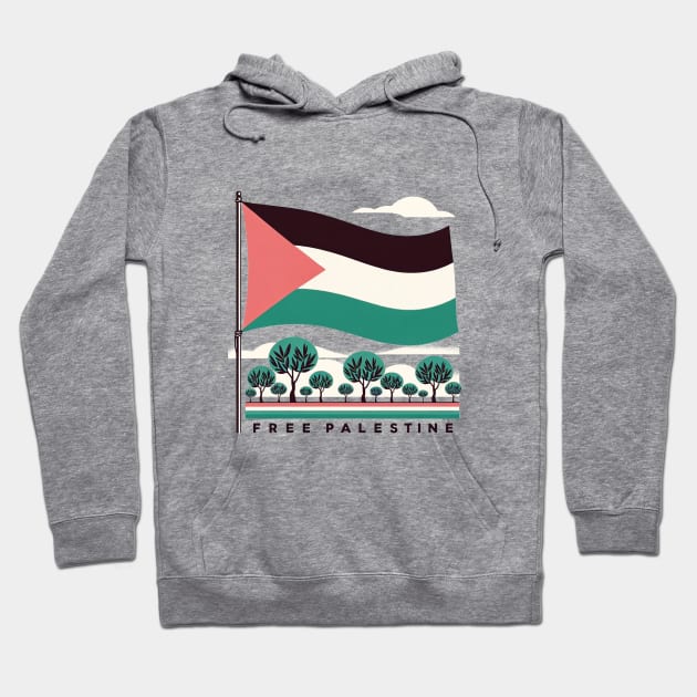 Free Palestine - Olive Trees Stand Strong Hoodie by Retro Travel Design